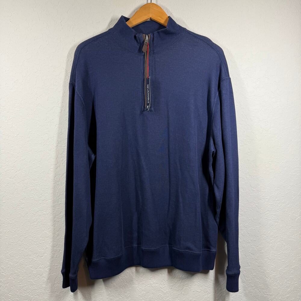 Men's Cremieux Navy‎ Long Sleeve Half Zip Elbow Patch Pullover Size XL NEW